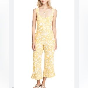 Faithfull the brand yellow Kasbah floral jumpsuit size XS